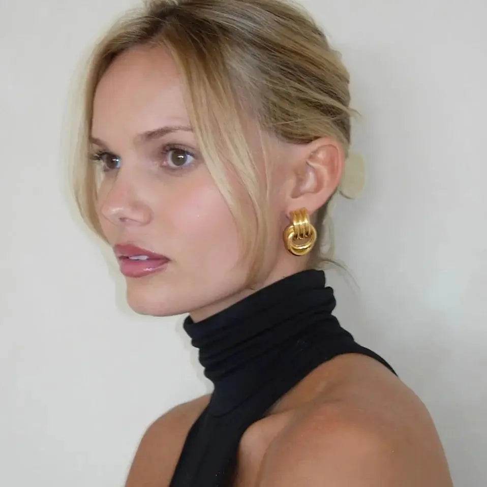 Vintage Stripe Knot Earrings
