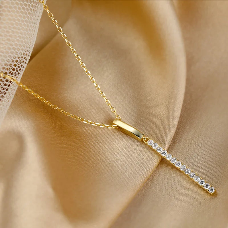 Timeless Zircon Strip Pendant