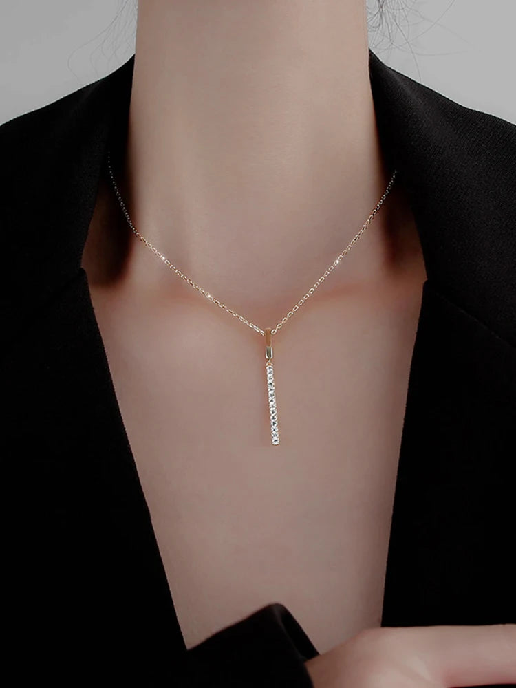 Timeless Zircon Strip Pendant